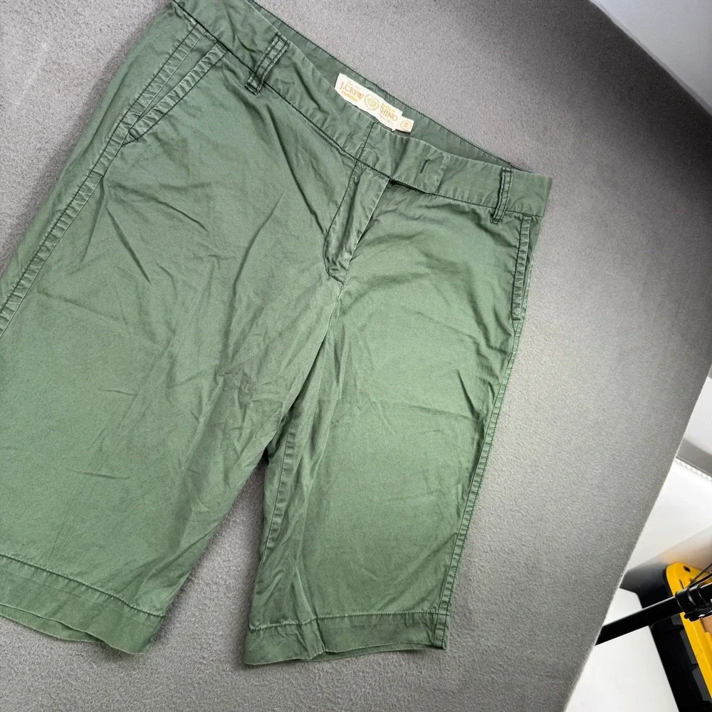 J.Crew Chino Shorts Womens 10 Green City Fit Broken-In Twill‎ Casual Summer